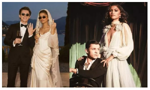 Zendaya reacts to viral wedding photos