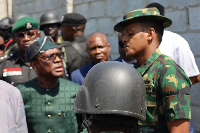 FCT Minister, Nyesom Wike and Naval Officer, Lieutenant AM Yerima