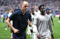 England manager Thomas Tuchel and midfielder, Kobbie Mainoo