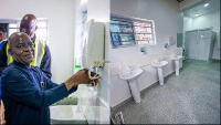 Alex Otti commissioning public toilet