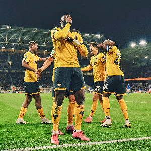 Tolu Arokodare scores his first goal for Wolves