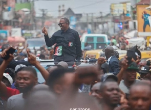 Peter Obi at his rally in Lagos