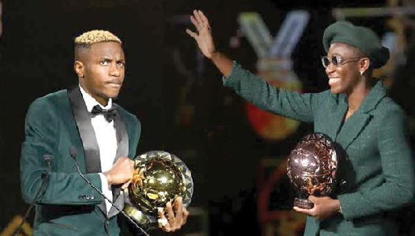 Victor Osimhen (left) and Asisat Oshoala