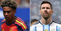 L-R: Lamine Yamal, Lionel Messi
