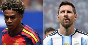 L-R: Lamine Yamal, Lionel Messi