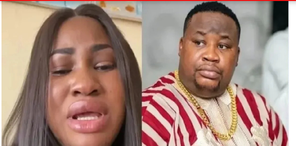 Social media personality, Hellen Ati (left) and businessman and socialite, Cubana Chief Priest