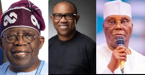 A collage of Bola Tinubu, Peter Obi and Atiku Abubakar