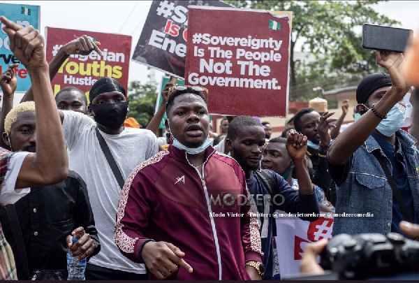 Mr Macaroni during the End Sars protest back in 20202
