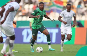 Teboho Mokoena in action for South Africa against Nigeria at AFCON 2023