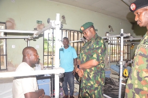 GOC 82 Division, Enugu visiting wounded soldiers in Imo