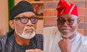 Ondo State Governor, Akeredolu and his Deputy, Lucky Aiyedatiwa