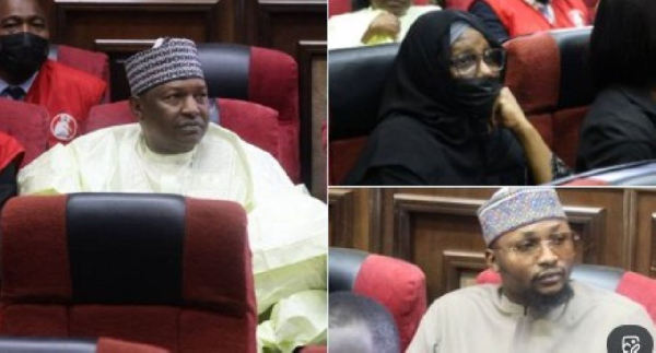 Malami, wife and son