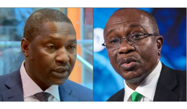 Abubakar Malami, Attorney General of the Federation and CBN Governor, Godwin Emefiele