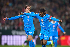 Ademola Lookman in action for Atletico Madrid