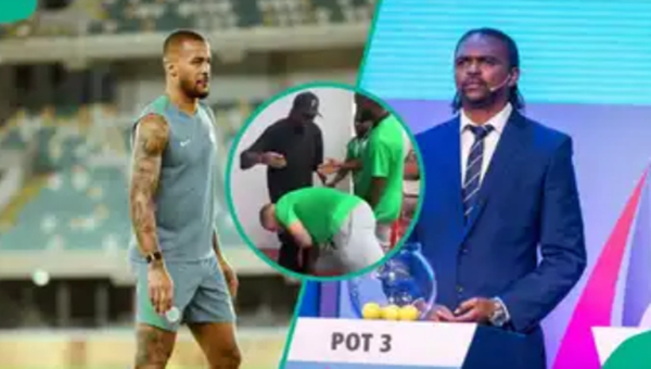 Super Eagles captain, Troost-Ekong prostrated to greet Nwankwo Kanu