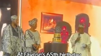 President Olusegun Obasanjo at the 65th birthday celebration of Ayo Fayose