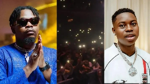 Picture collage of Olamide and Peller