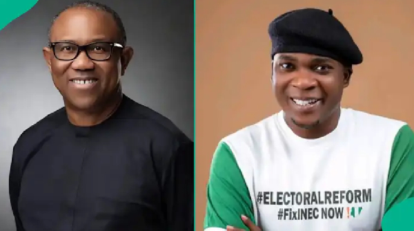 Peter Obi captured in a viral video appearing to chase away his fervent supporter, Peter Akah