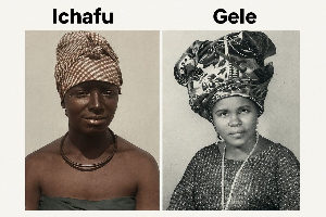 Woman on Ichafu and another woman on Gele