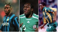 L-R: Taribo West, Wilson Oruma and Ifeanyi Udeze