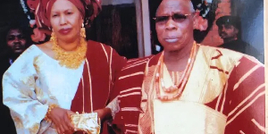 Former President Olusegun Obasanjo and his estranged wife, Taiwo Martins