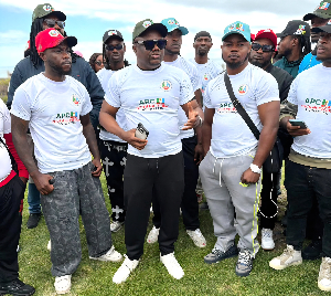 Olatunde Gideon Igbasan with some youth in South Africa