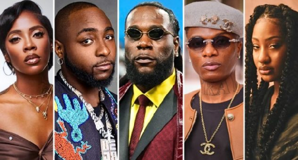 A photo collage of Nigeria's biggest afrobeats artists