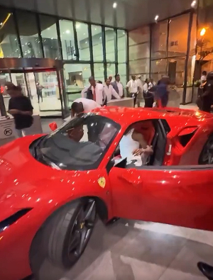 Victor Osimhen drove off from the airport in a red Ferrari