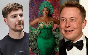 Mr Beast, Mercy Johnson and Elon Musk