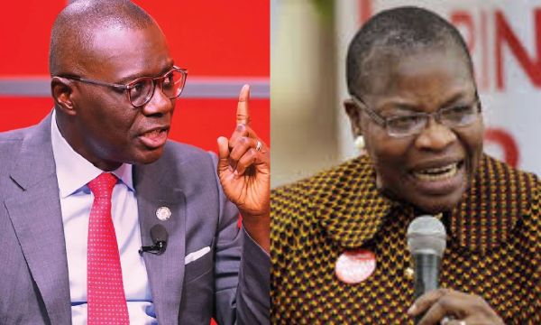 A photo collage of Governor Babajide Sanwo-Olu and former Minister of Education, Mrs Oby Ezekwesili