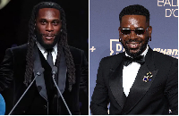 Burna Boy and Adekunle Gold at the 70th Ballon d'Or ceremony