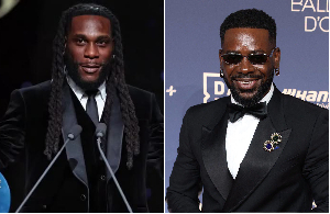 Burna Boy and Adekunle Gold at the 70th Ballon d'Or ceremony Burna Boy and Adekunle Gold at the 70th Ballon d'Or ceremony