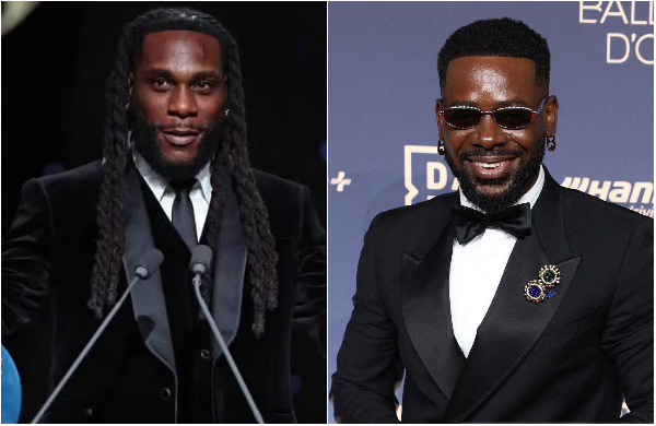Burna Boy and Adekunle Gold at the 70th Ballon d'Or ceremony
