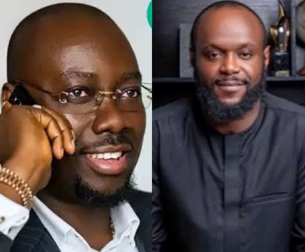 Photo collage of Obi Cubana and Seyi Tinubu