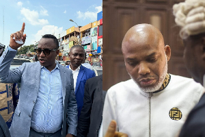 A photo collage of Owoyele Sowore and Nnamdi Kanu