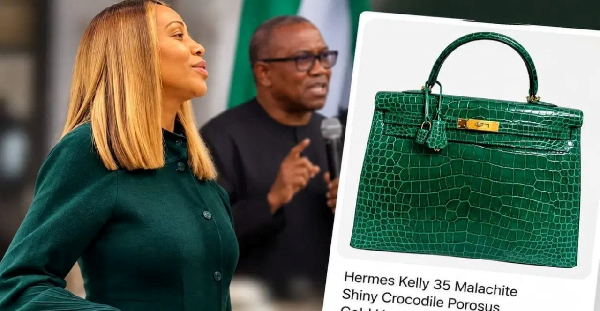 Peter Obi, wife and Hermès Kelly handbag