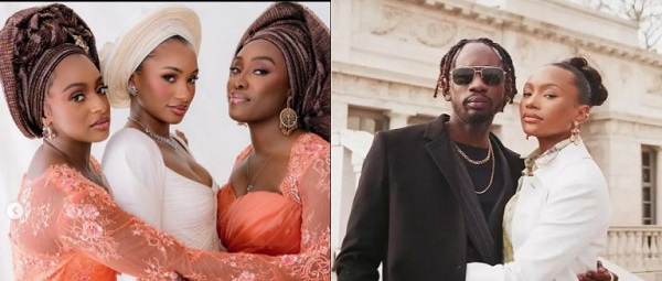 Picture collage of the Otedola daughters and Mr-Eazi