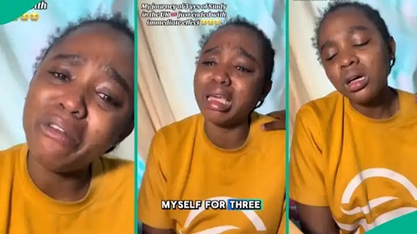 Lady cries out after facing deportation from the UK