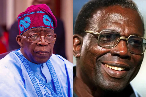 A photo collage of President Bola Tinubu and the late High Chief Festus Adegboye Onigbinde