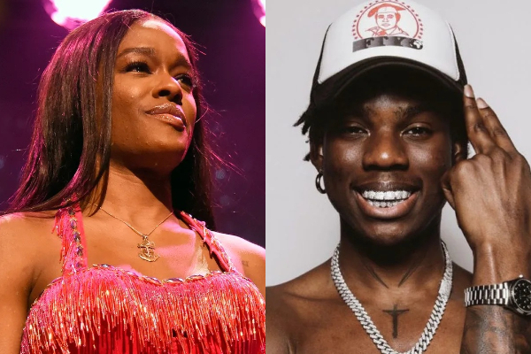 A photo collage of rapper Azealia Banks and Rema