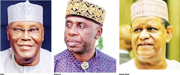 Former Vice President, Atiku Abubakar, Rotimi Amaechi and former banker Mohammed Hayatu-Deen