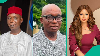 Ned Nwoko, alleged brother and Regina Daniels