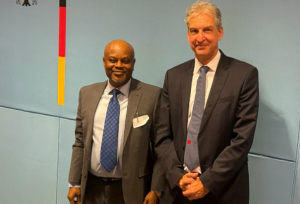 Minister of Innovation, Science, and Technology, Chief Uche Nnaji with Germany Chancellor Olaf Schol