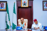 Vice President Kashim Shettima and Joy Ogah Photo credit: Stanley Nkwocha /X