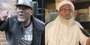 A photo collage of Reno Omokri and Sheikh Gumi