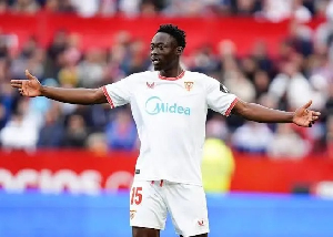 Sevilla forward, Adams Akor Sevilla forward, Adams Akor