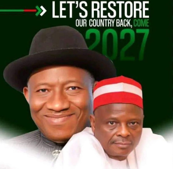 The campaign flyer of former President Goodluck Jonathan and Rabiu Kwankwaso