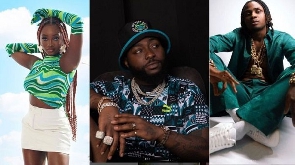 A collage of Davido and his signees