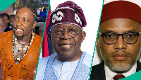 VeryDarkMan, President Bola Tinubu, and Nnamdi Kanu (Photo credit: Legit.ng)