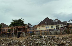 A scrap market being built close to the estate